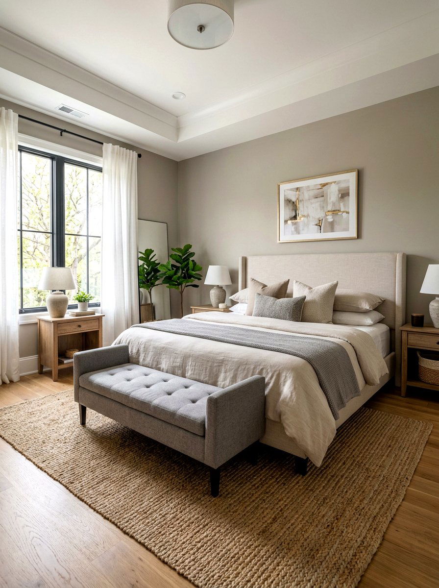 Gray and beige bedroom - 30 gray bedroom ideas
