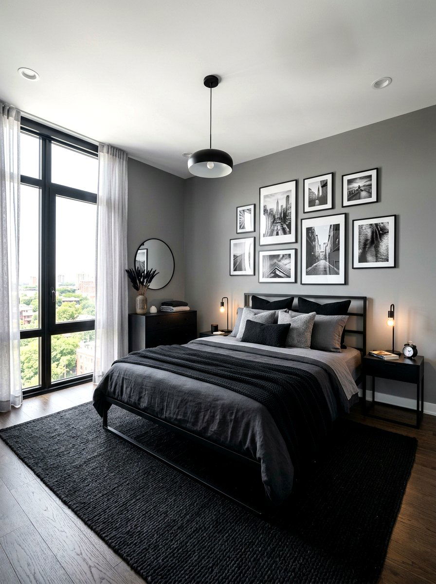 Gray and black bedroom - 30 gray bedroom ideas
