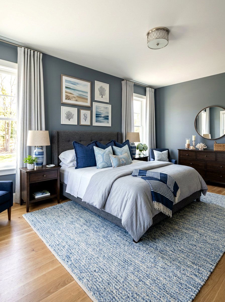 Gray and blue bedroom - 30 gray bedroom ideas