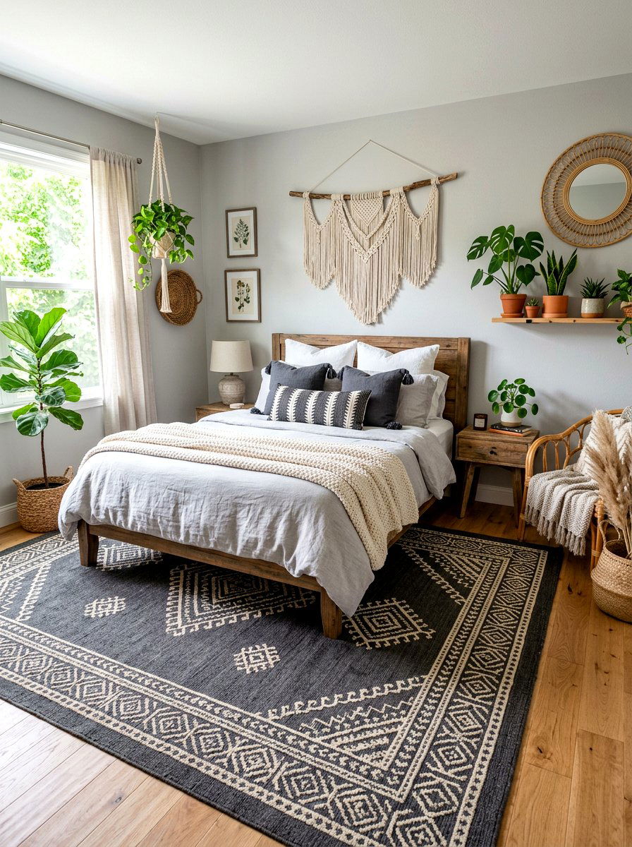 Gray boho bedroom - 30 gray bedroom ideas