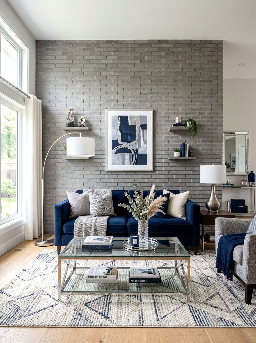 Gray brick accent wall - 30 brick accent wall ideas