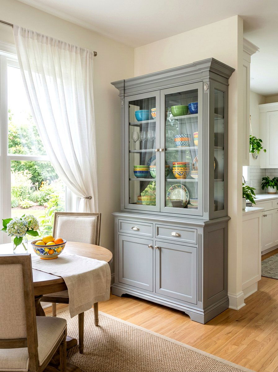 Gray china cabinet - 30 china cabinet makeover ideas
