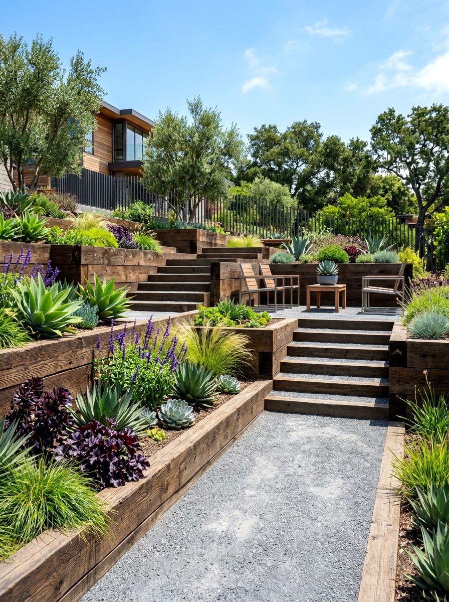 Gray decomposed granite terrace - 30 decomposed granite front yard ideas