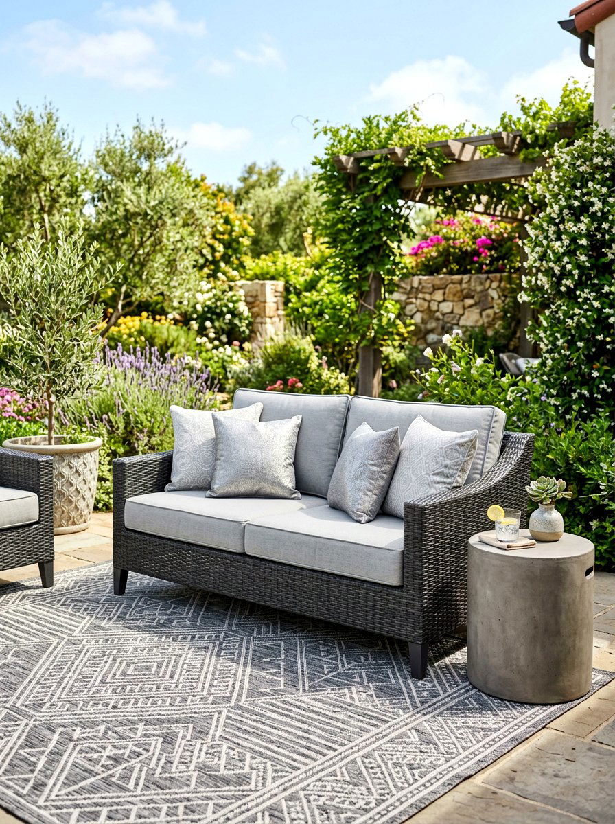 Gray outdoor loveseat - 30 loveseat porch seating ideas
