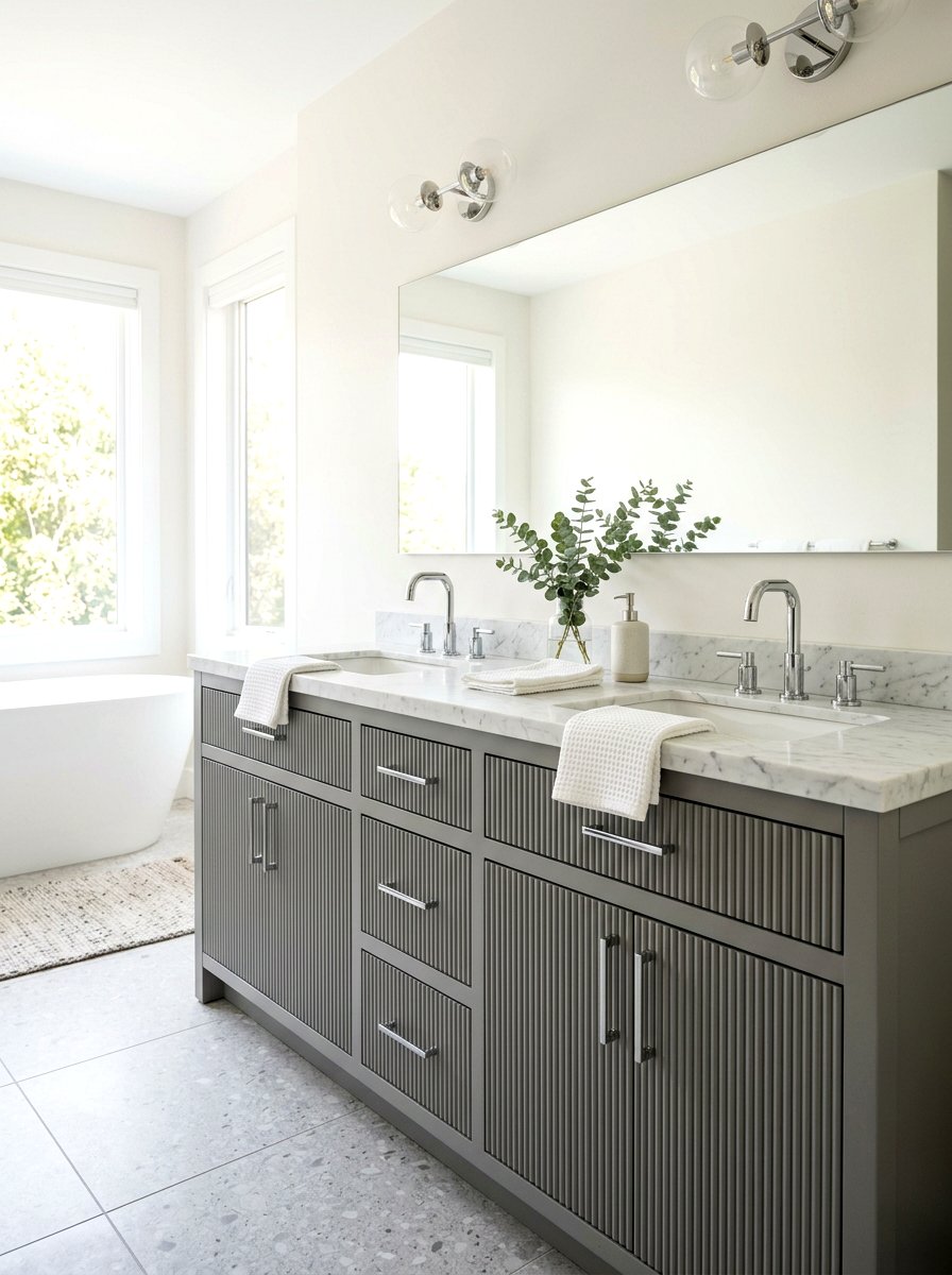 Gray reeded bathroom vanity - 30 reeded vanity bathroom ideas