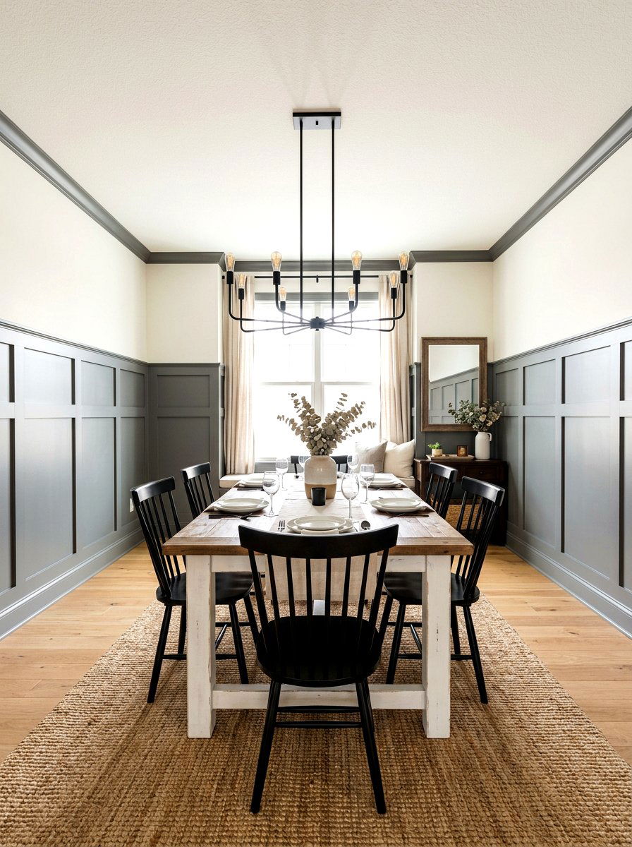 Gray shaker style wall trim - 30 dining room wall molding ideas