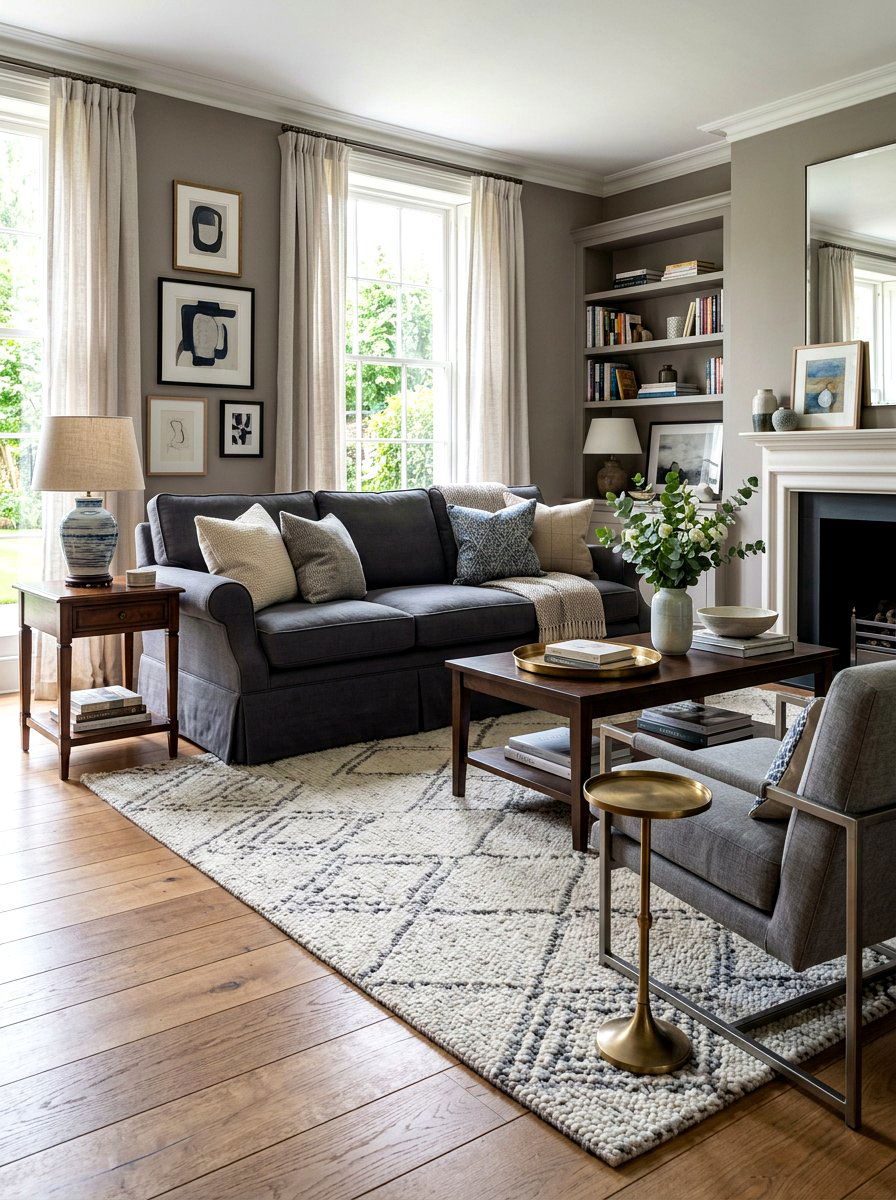 Gray skirted sofa - 30 skirted sofa ideas