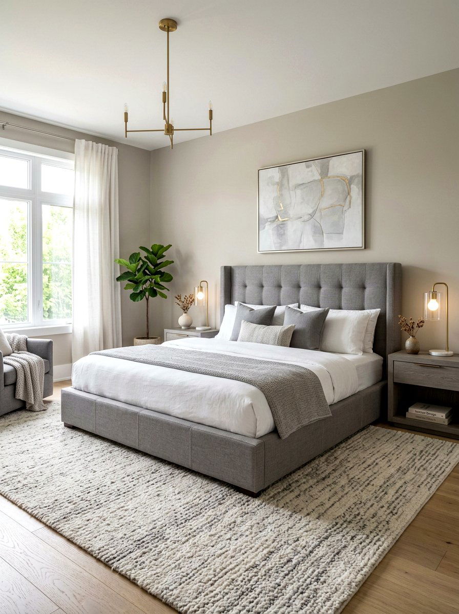 Gray upholstered bed bedroom - 30 gray bedroom ideas
