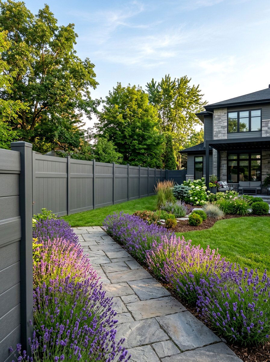 Gray vinyl fence - 30 vinyl fence ideas