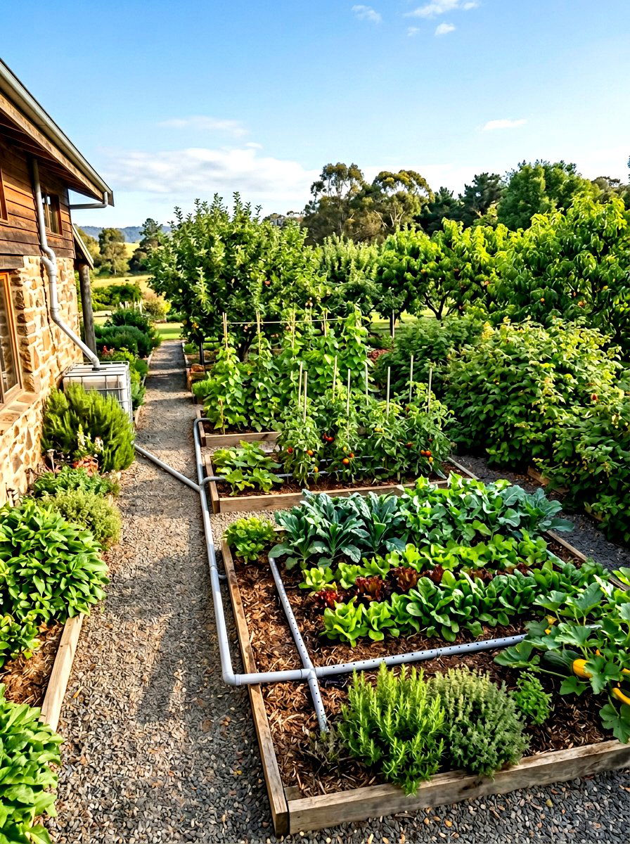 Gray water recycling system - 30 vegetable garden watering ideas