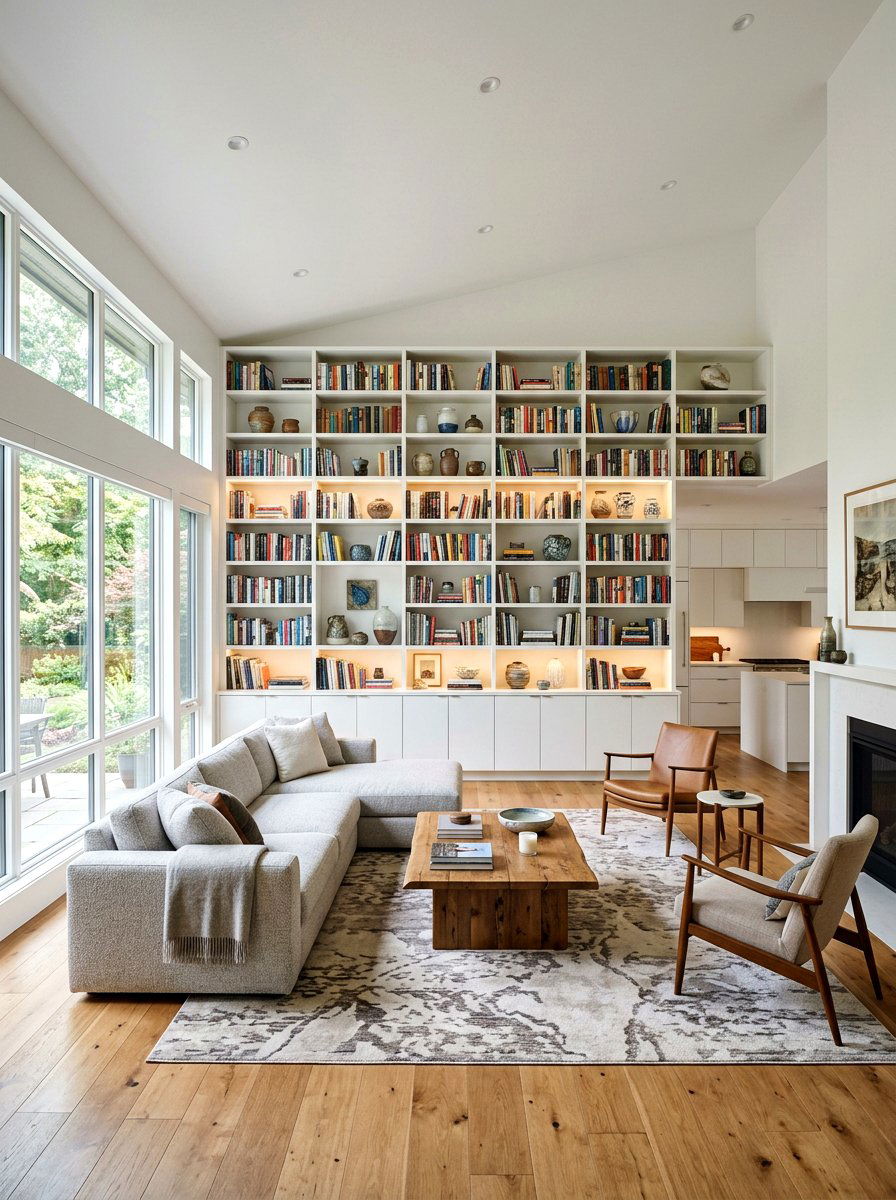 Great Room Built In Bookshelves - 30 great room ideas
