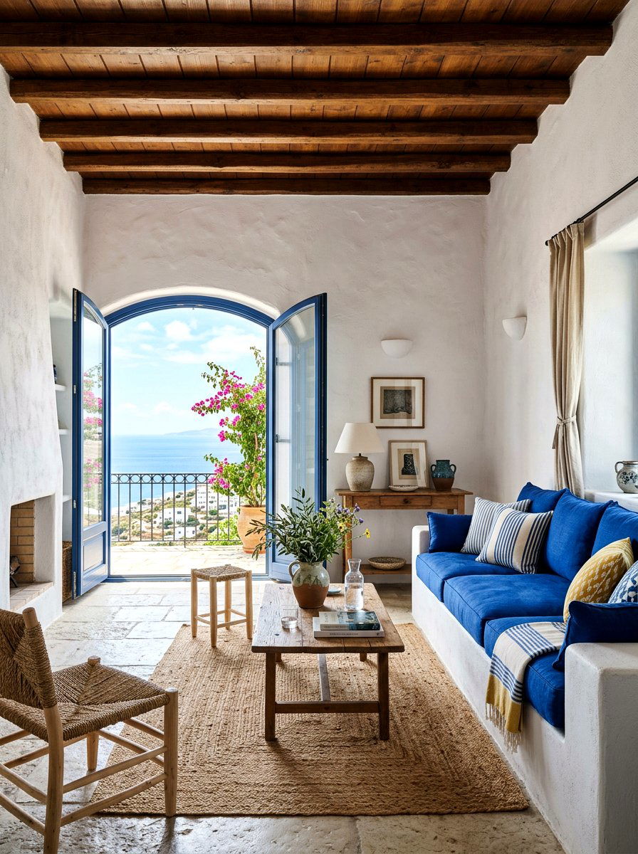 Greek Coastal Living Room - 30 European summer home ideas
