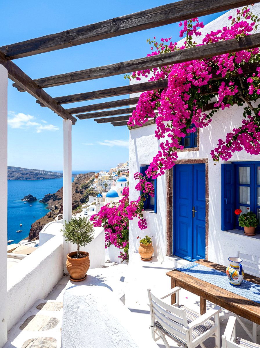 Greek Island White Patio - 30 courtyard style backyard ideas
