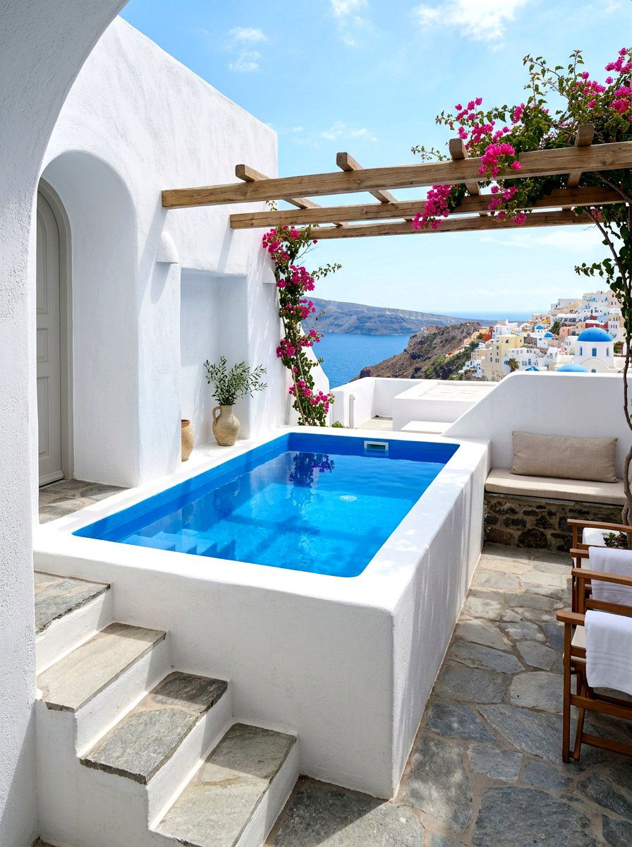 Greek Plunge Pool - 30 small backyard pool ideas
