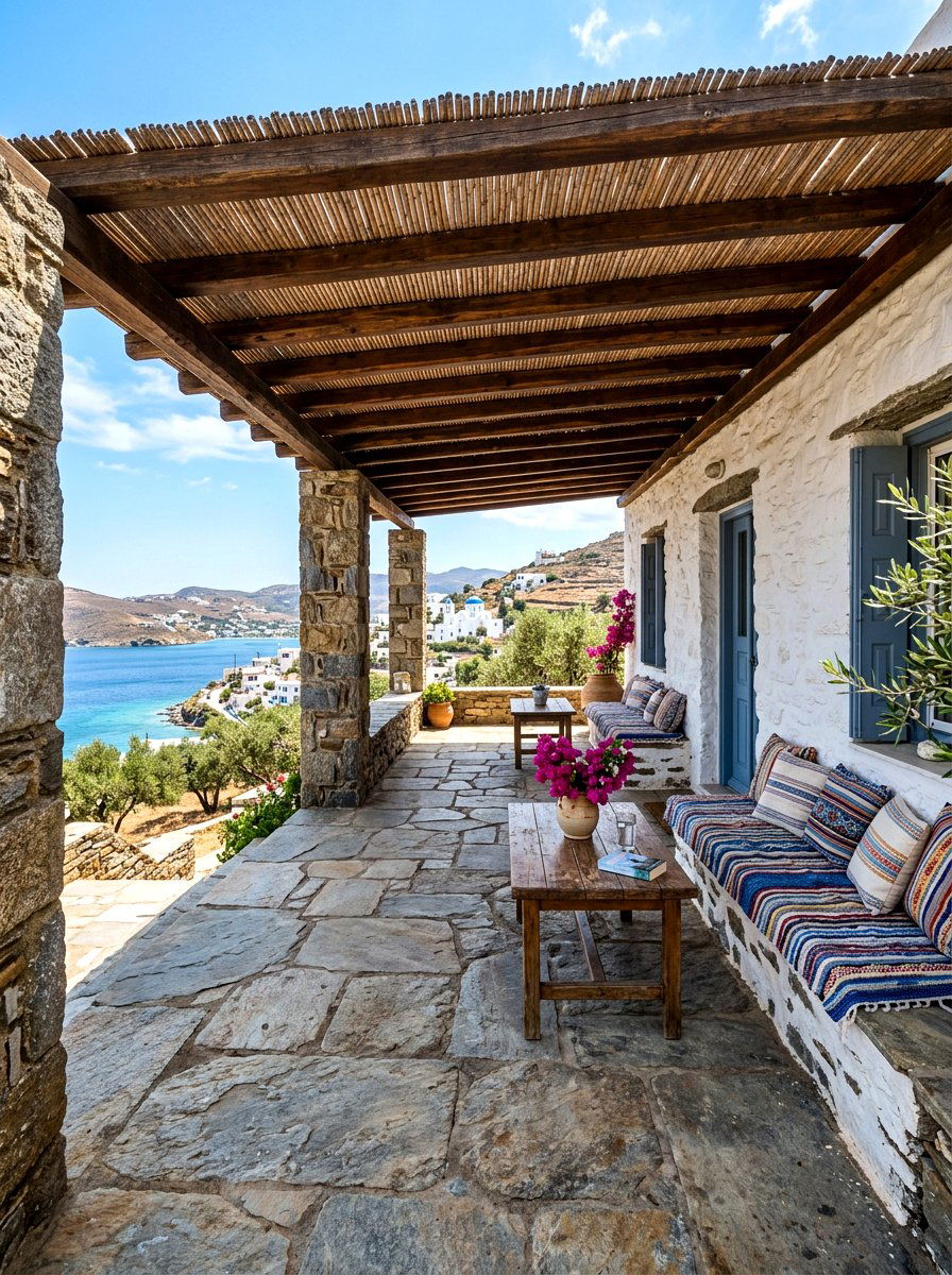 Greek Stone Porch - 30 European summer home ideas
