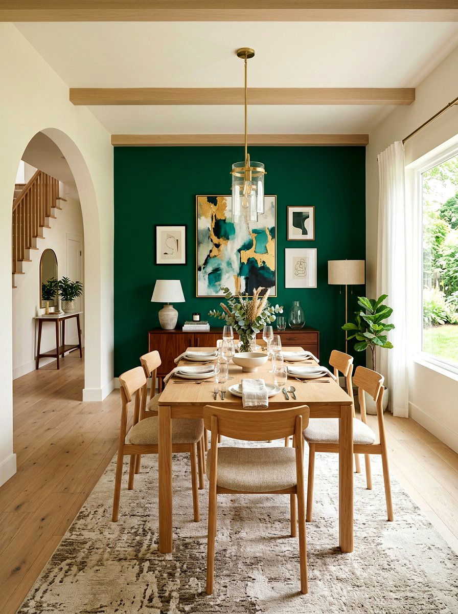 Green Accent Wall Dining Room - 30 green dining room ideas