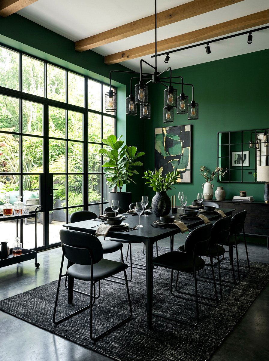 Green And Black Dining Room - 30 green dining room ideas