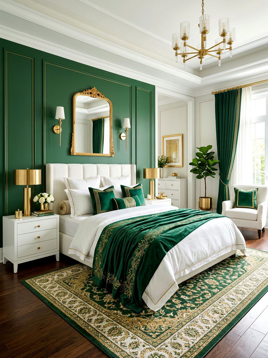 Green And Gold Bedroom - 30 green bedroom ideas
