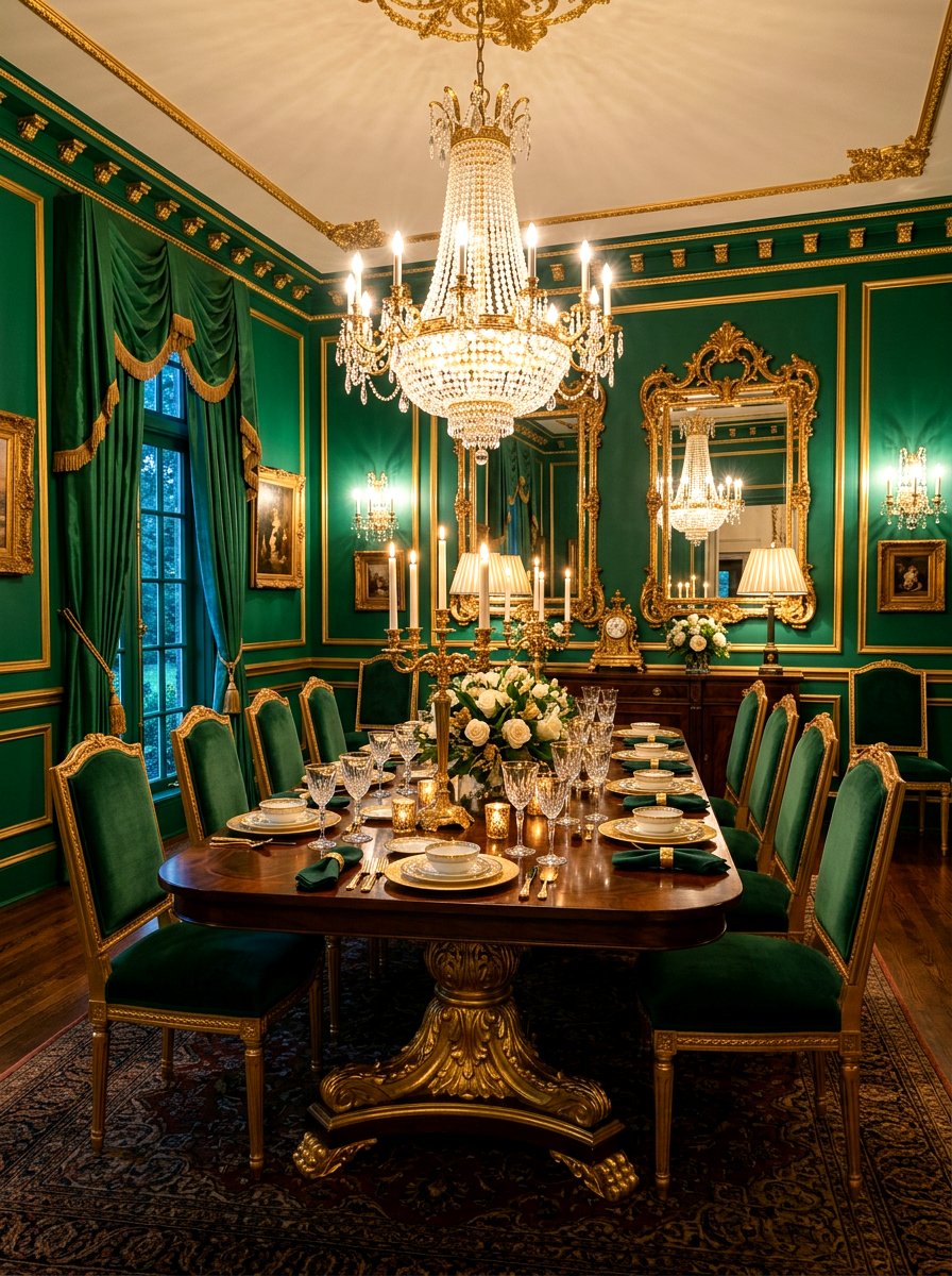 Green And Gold Dining Room - 30 green dining room ideas
