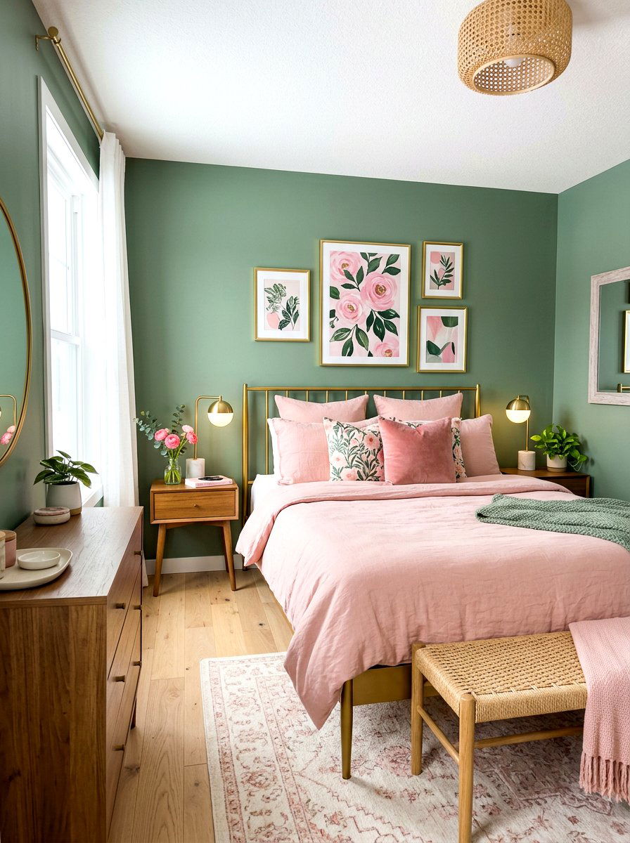 Green And Pink Bedroom - 30 green bedroom ideas