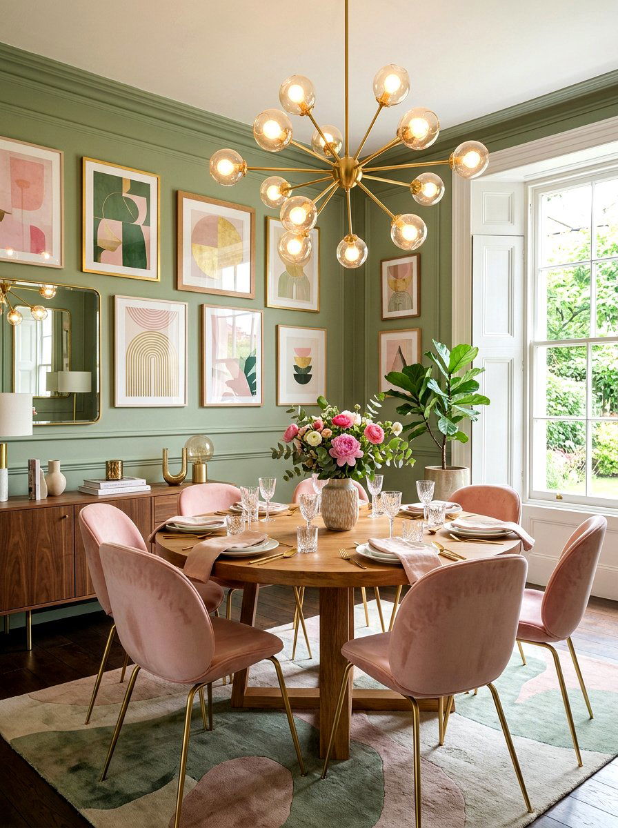 Green And Pink Dining Room - 30 green dining room ideas