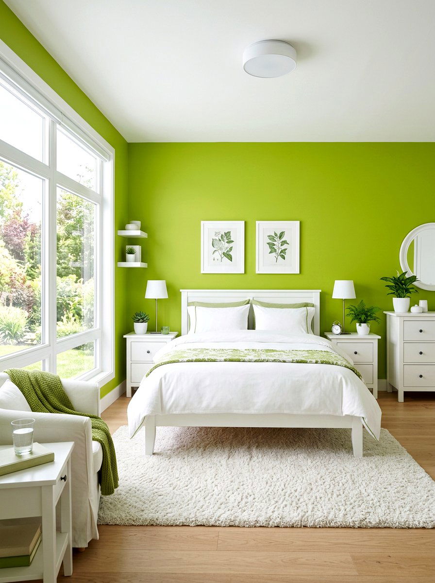 Green And White Bedroom - 30 green bedroom ideas