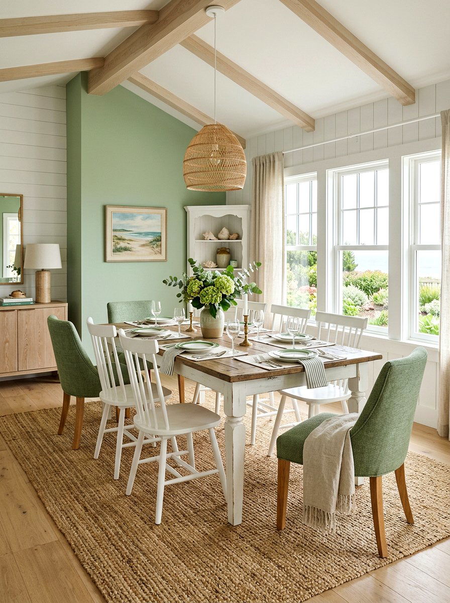Green And White Dining Room - 30 green dining room ideas