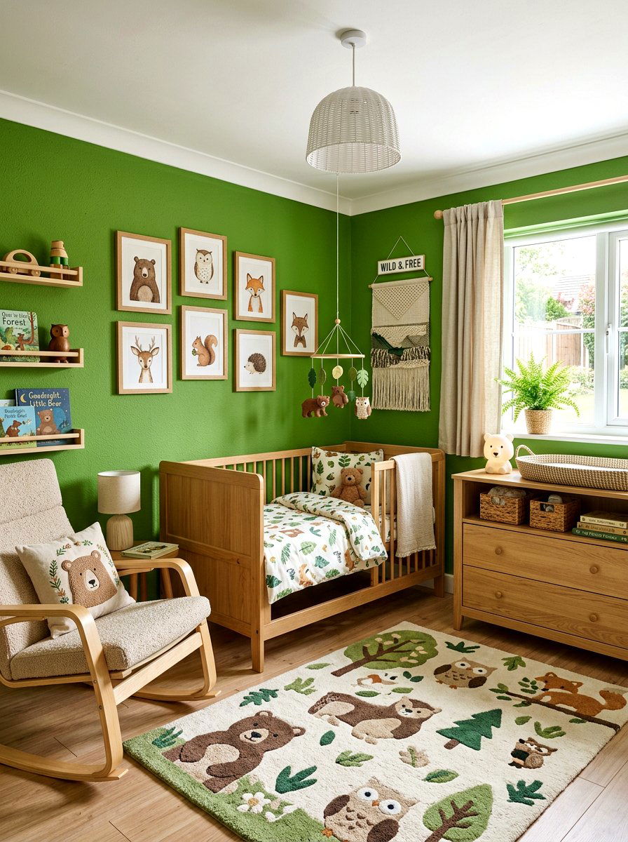 Green Animal Nursery - 30 soft green nursery ideas