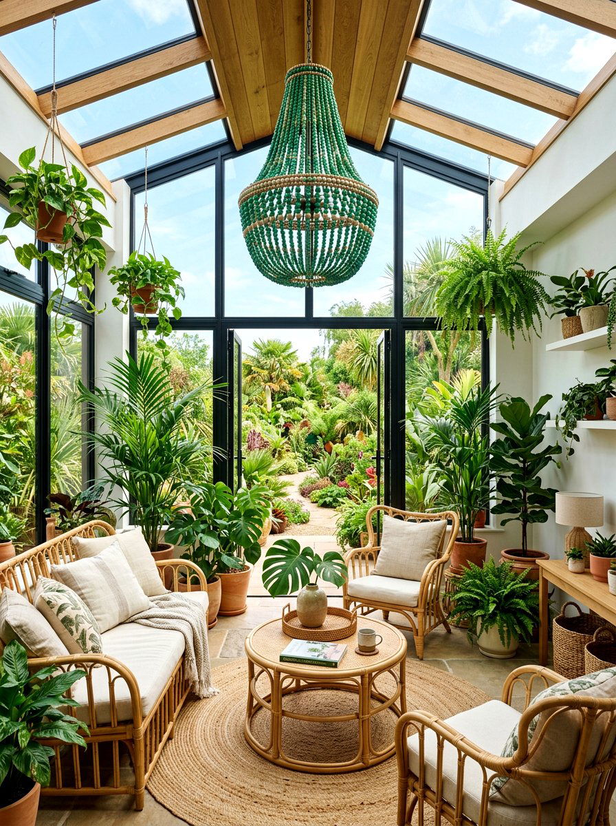 Green Beaded Chandelier - 30 beaded chandelier ideas