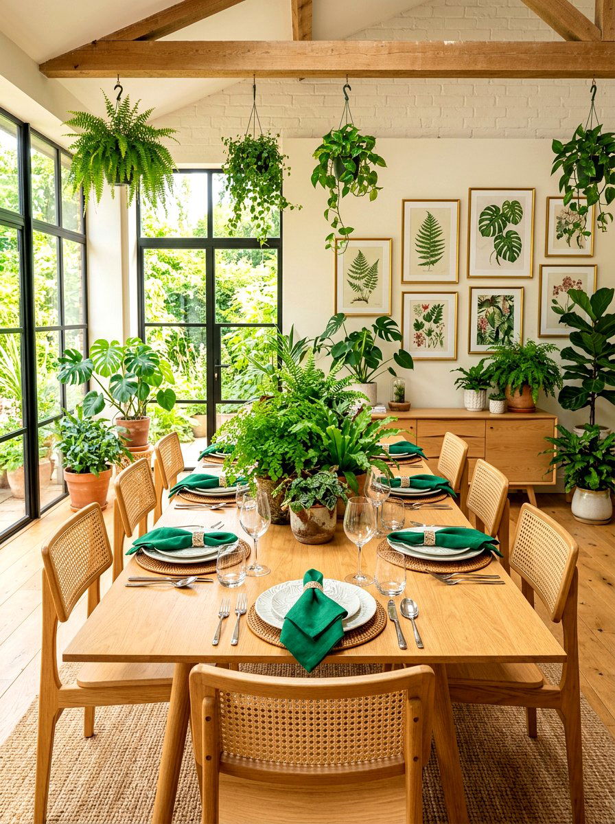 Green Botanical Table - 30 everyday table setting ideas