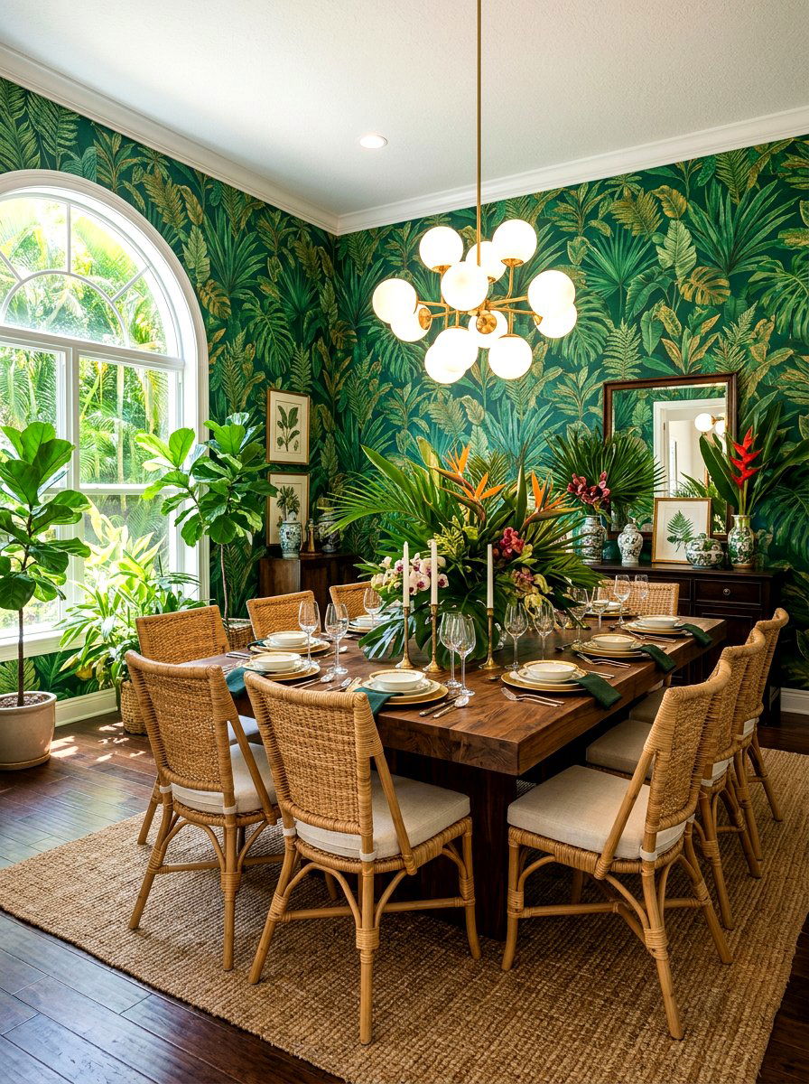 Green Botanical Wallpaper - 30 patterned wallpaper ideas