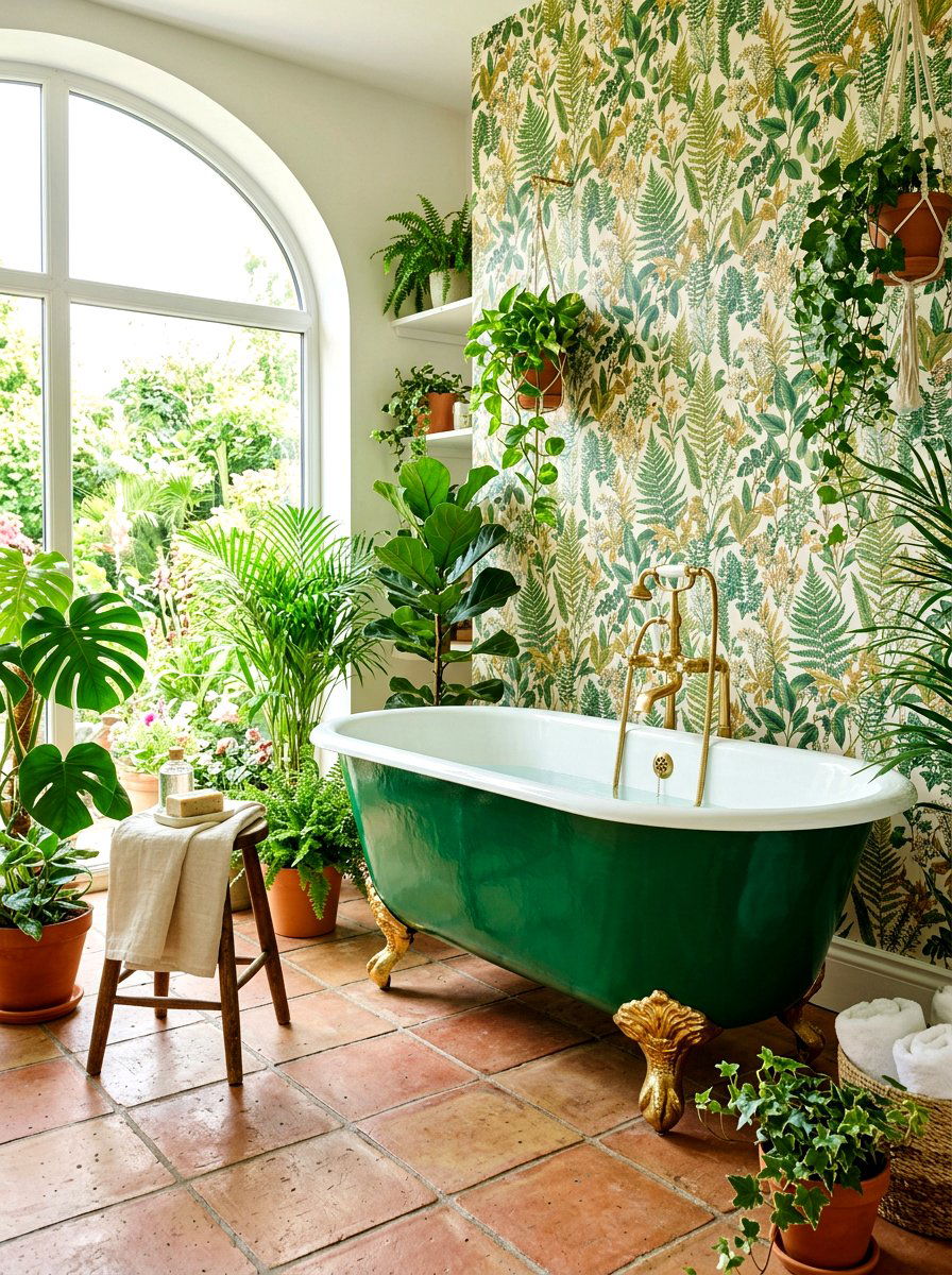Green Clawfoot Tub - 30 clawfoot tub ideas