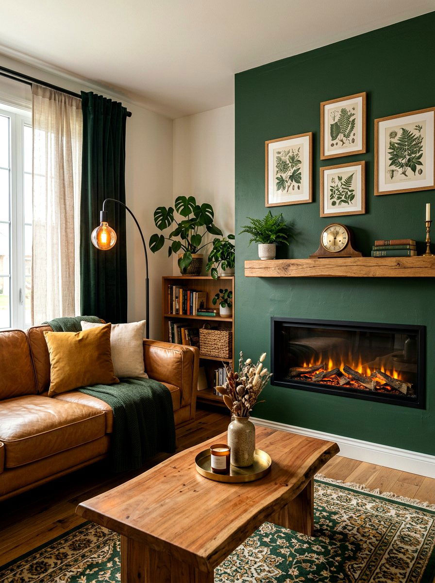 Green Fireplace Accent Wall - 30 electric fireplace wall ideas