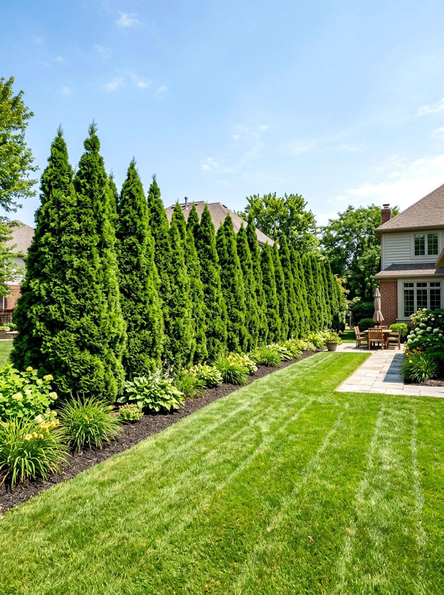 Green Giant Arborvitae Screen - 30 arborvitae privacy ideas
