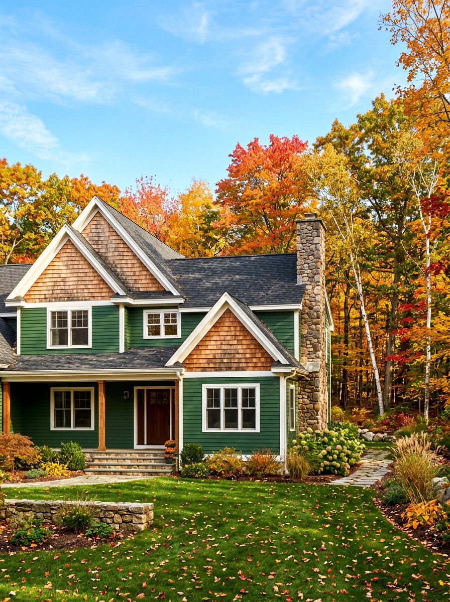 Green House With Cedar Shakes - 30 cedar shake curb appeal ideas