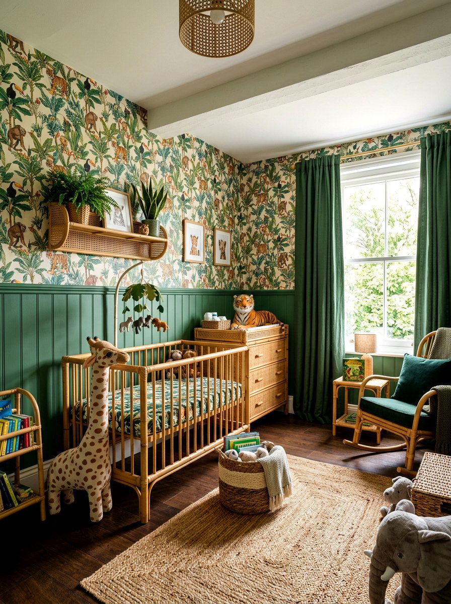 Green Jungle Nursery - 30 soft green nursery ideas