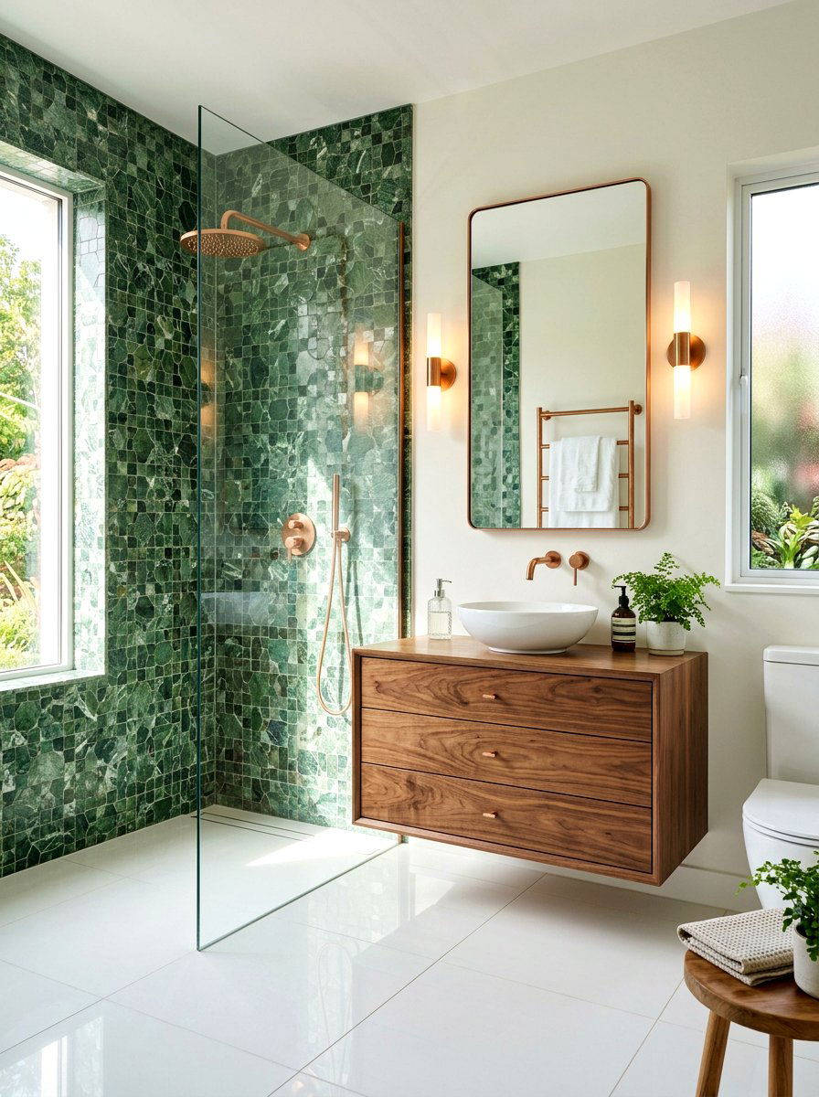 Green Marble Bathroom - 30 mosaic marble bathroom ideas