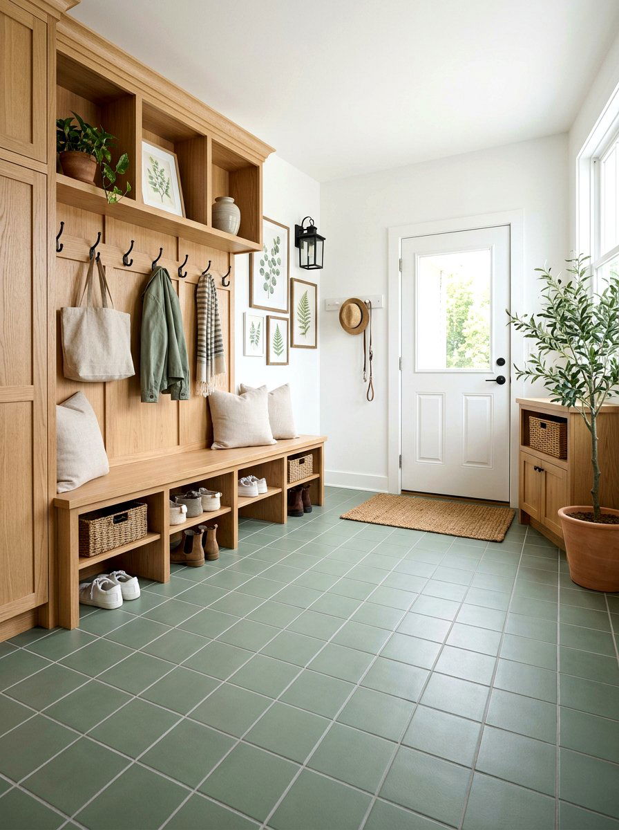 Green Mudroom Floor - 30 mudroom tile floor ideas
