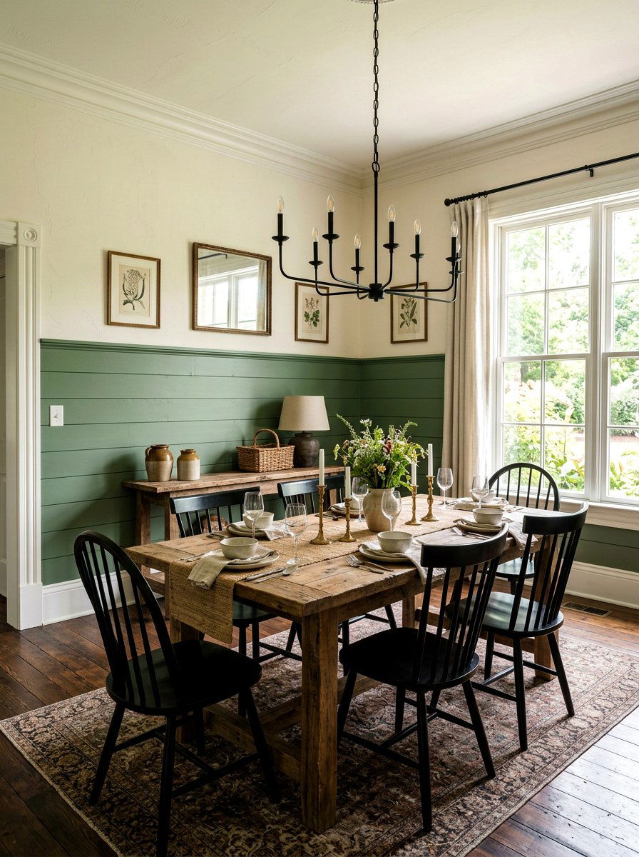 Green Paneling Dining Room - 30 green dining room ideas