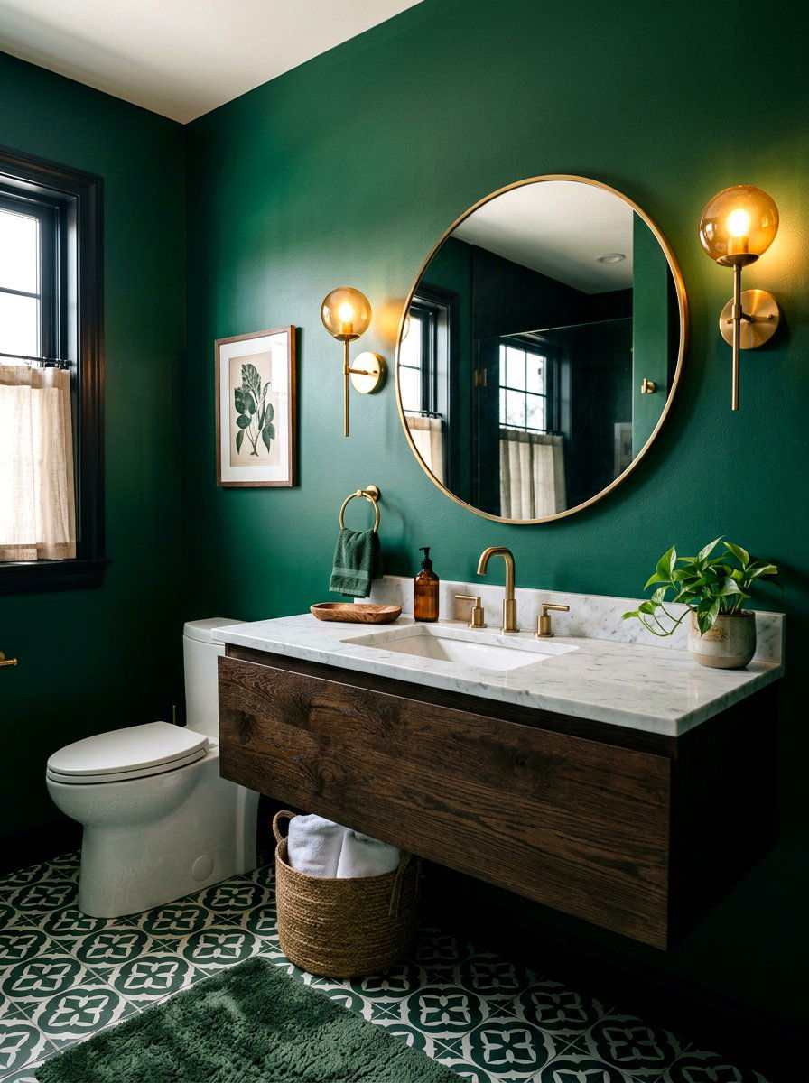 Green Powder Room - 30 powder room ideas