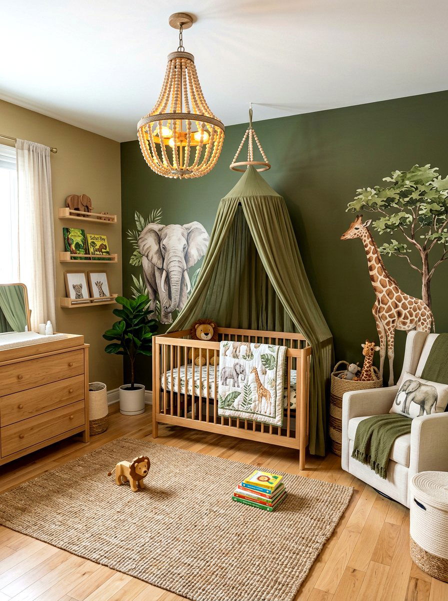 Green Safari Nursery - 30 soft green nursery ideas