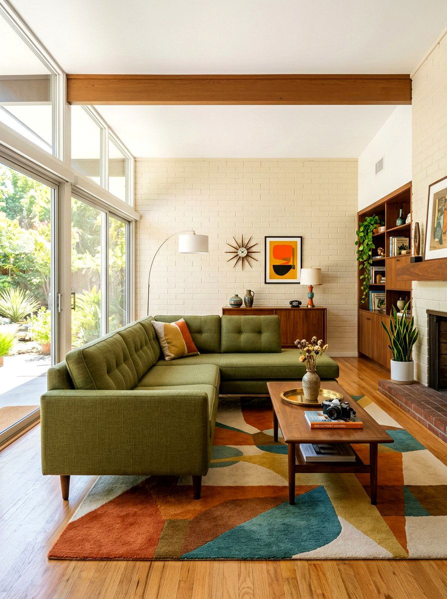 Green Sectional - 30 family room sectional ideas
