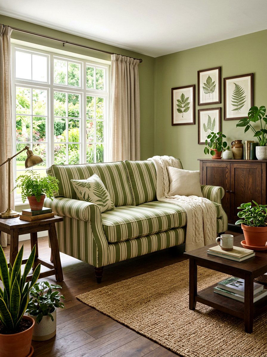 Green Stripe Sofa - 30 statement stripe sofa ideas