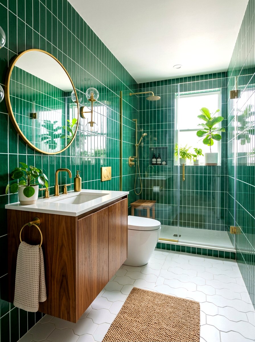 Green Subway Tile Bathroom - 30 bathroom tile ideas