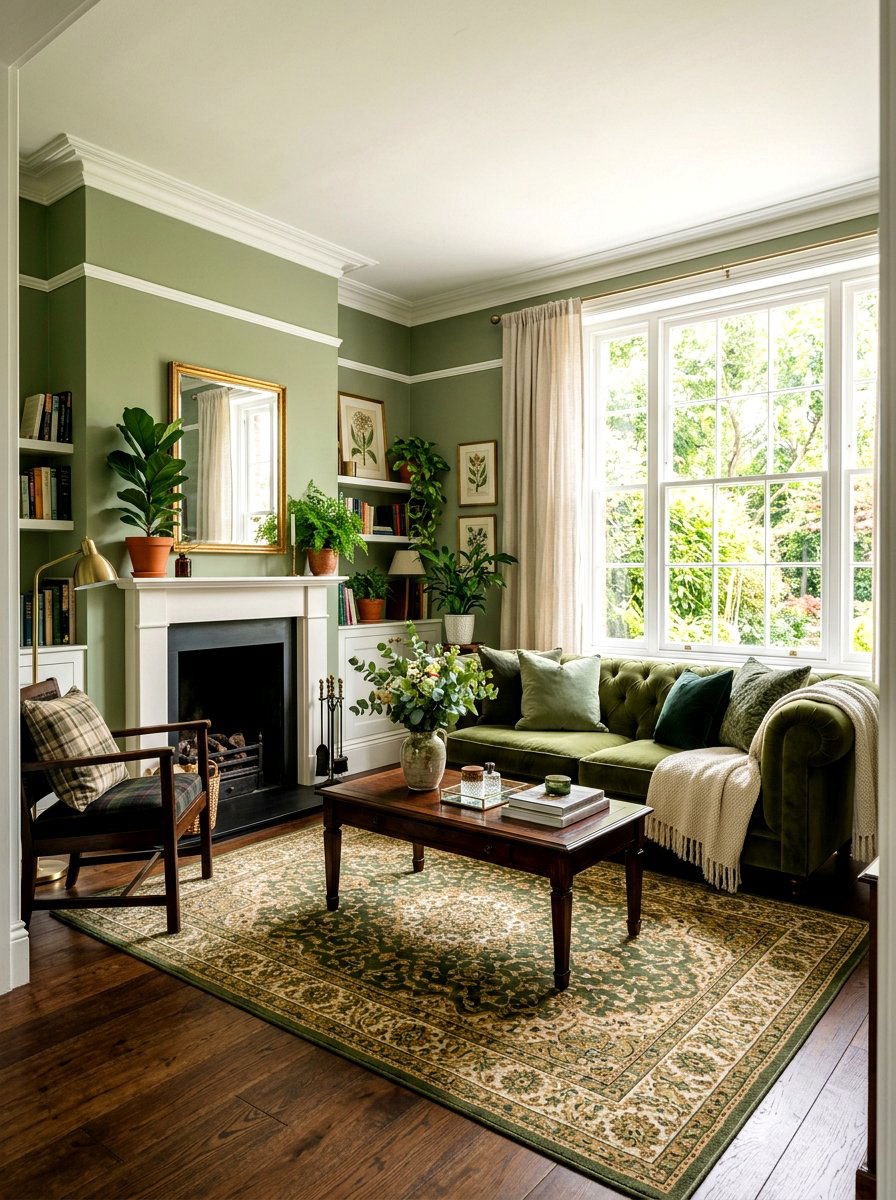 Green Traditional Living Room Decor - 30 layered traditional living room ideas