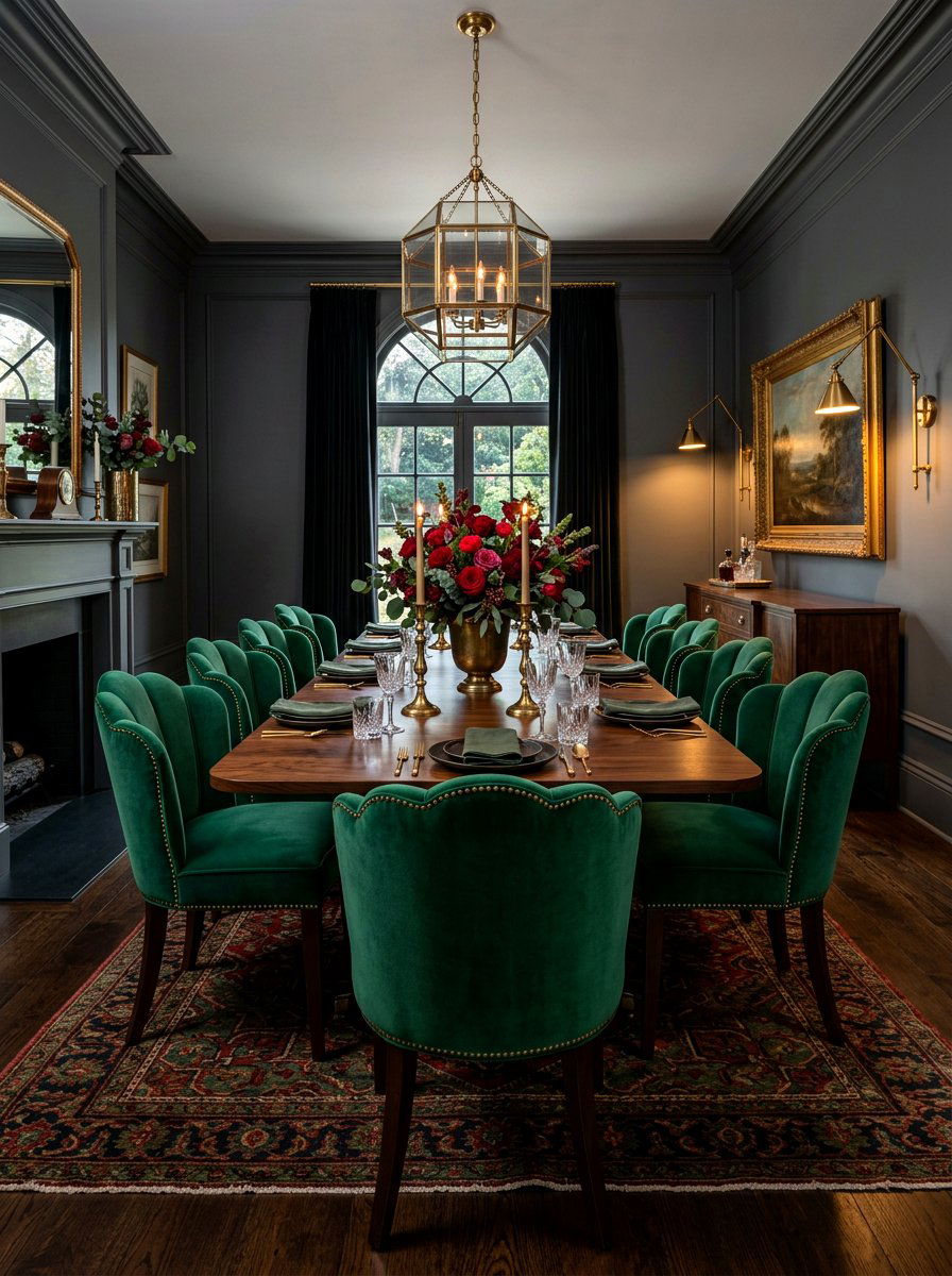 Green Velvet Scalloped Dining Chair - 30 scalloped dining chairs ideas