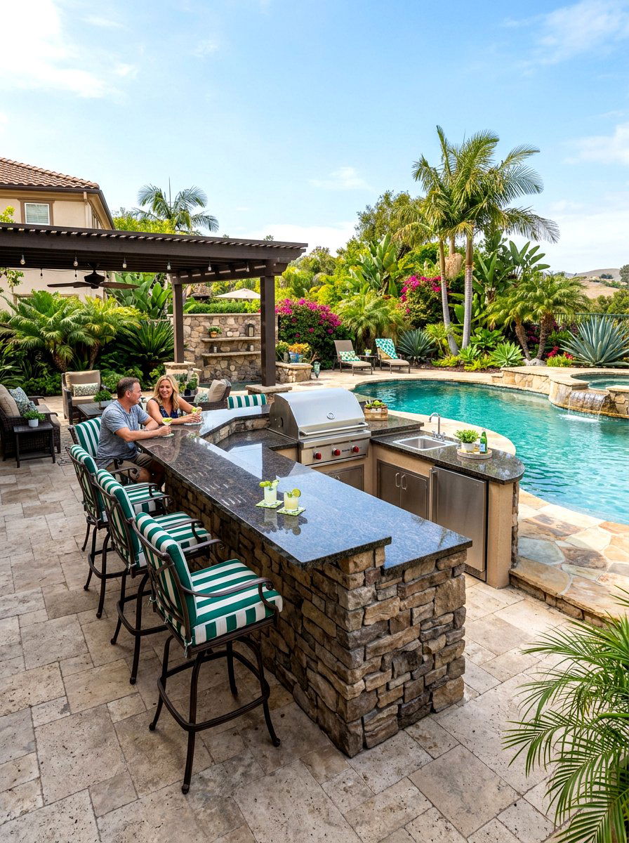 30 Green and White Stripe Patio Ideas for a Fresh, Coastal Look