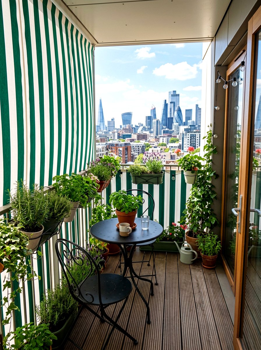 Green and white striped privacy screen - 30 green and white stripe patio ideas