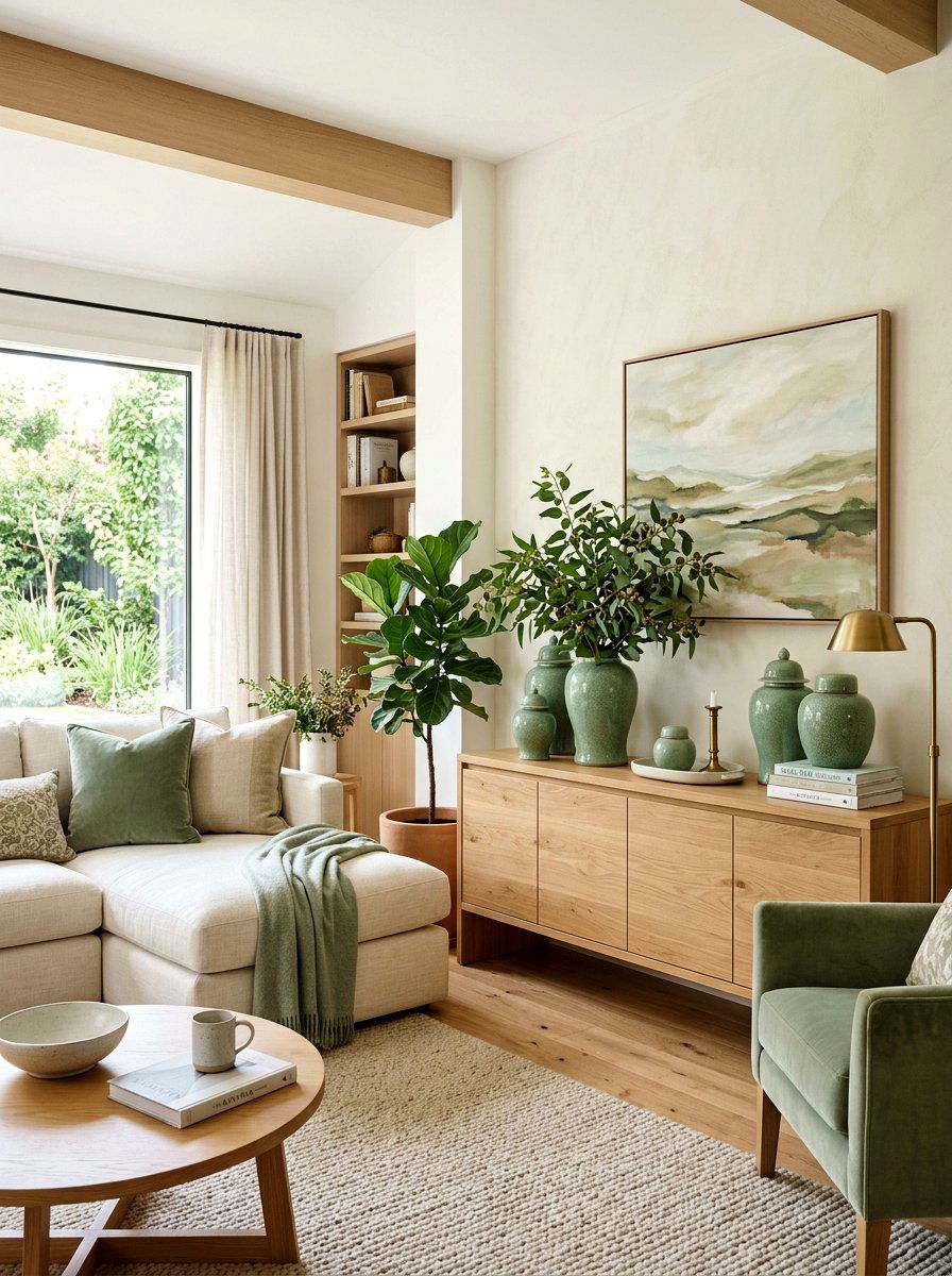 Green celadon ginger jar - 30 ginger jar living room ideas