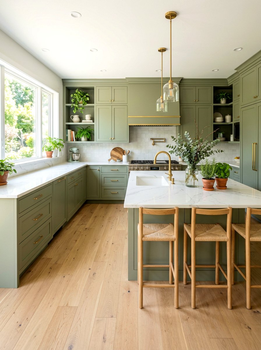 Green kitchen quartz - 30 quartz kitchen ideas